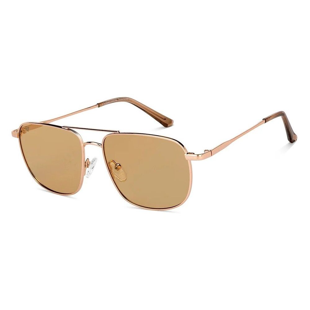 Vincent Chase Sunglasses Orange Gold Tone Metal Frame Square Polarized S13113